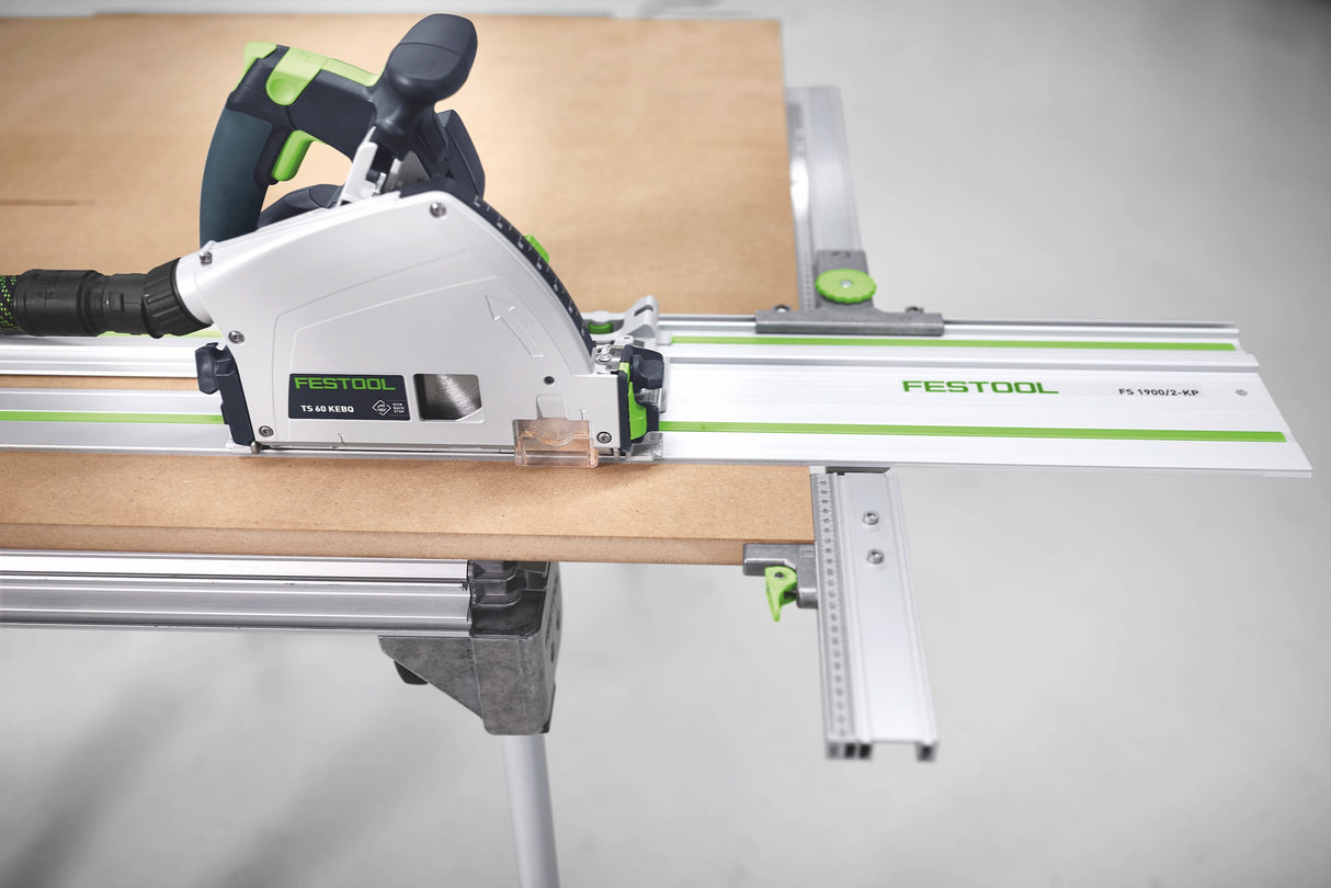 Festool TS 60K plunge-cut saw with 100 Year Limited Edition Systainer & 1400mm Rail, side view showing precision design