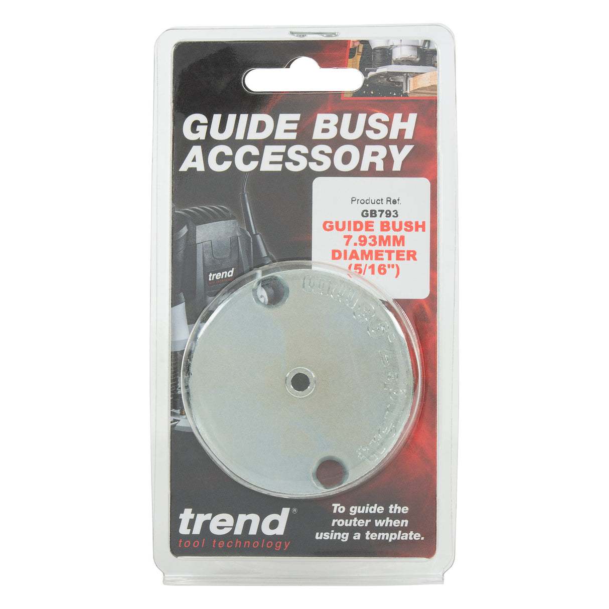 Trend 5/16in x 5mm Router Guide Bushing Steel
