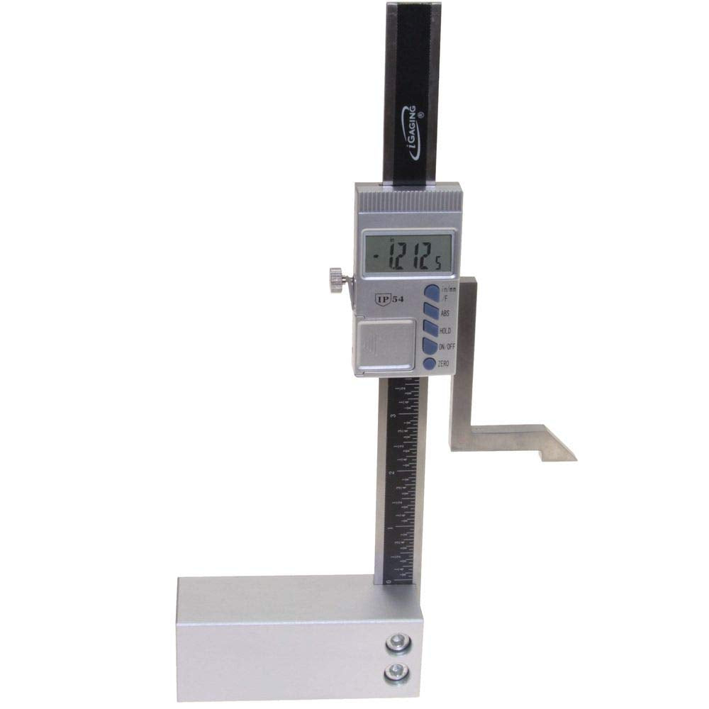 iGaging Digital Height Gauge Magnetic Base Adjustable Blade in use