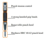 iGaging Heavy-Duty Centre Punch HSS with knurled bands for precise hole layout, stainless steel construction