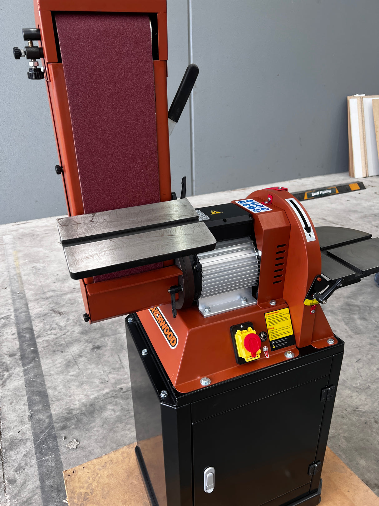 SAMPLE - Sherwood 6 x 12in Belt and Disc Sander with Cabinet Stand 1100W