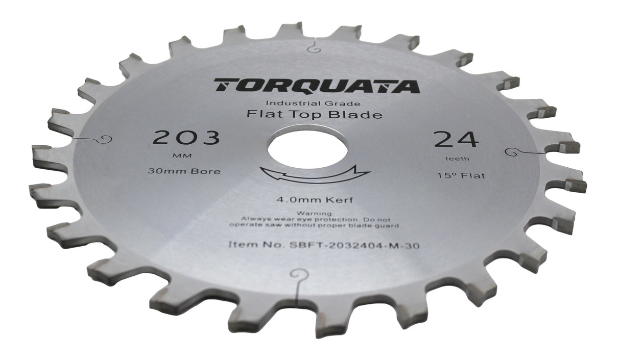 Torquata 203mm Diameter 30mm Bore 4mm Kerf Flat Top Circular Saw Blade