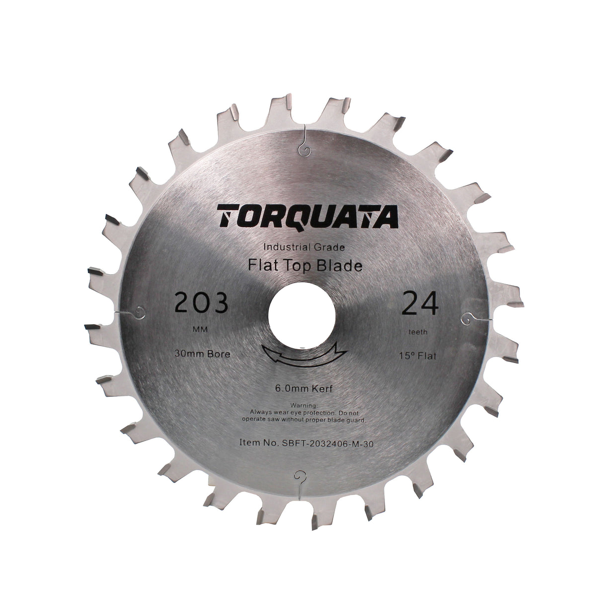 Torquata 203mm Diameter 30mm Bore 6mm Kerf Flat Top Circular Saw Blade