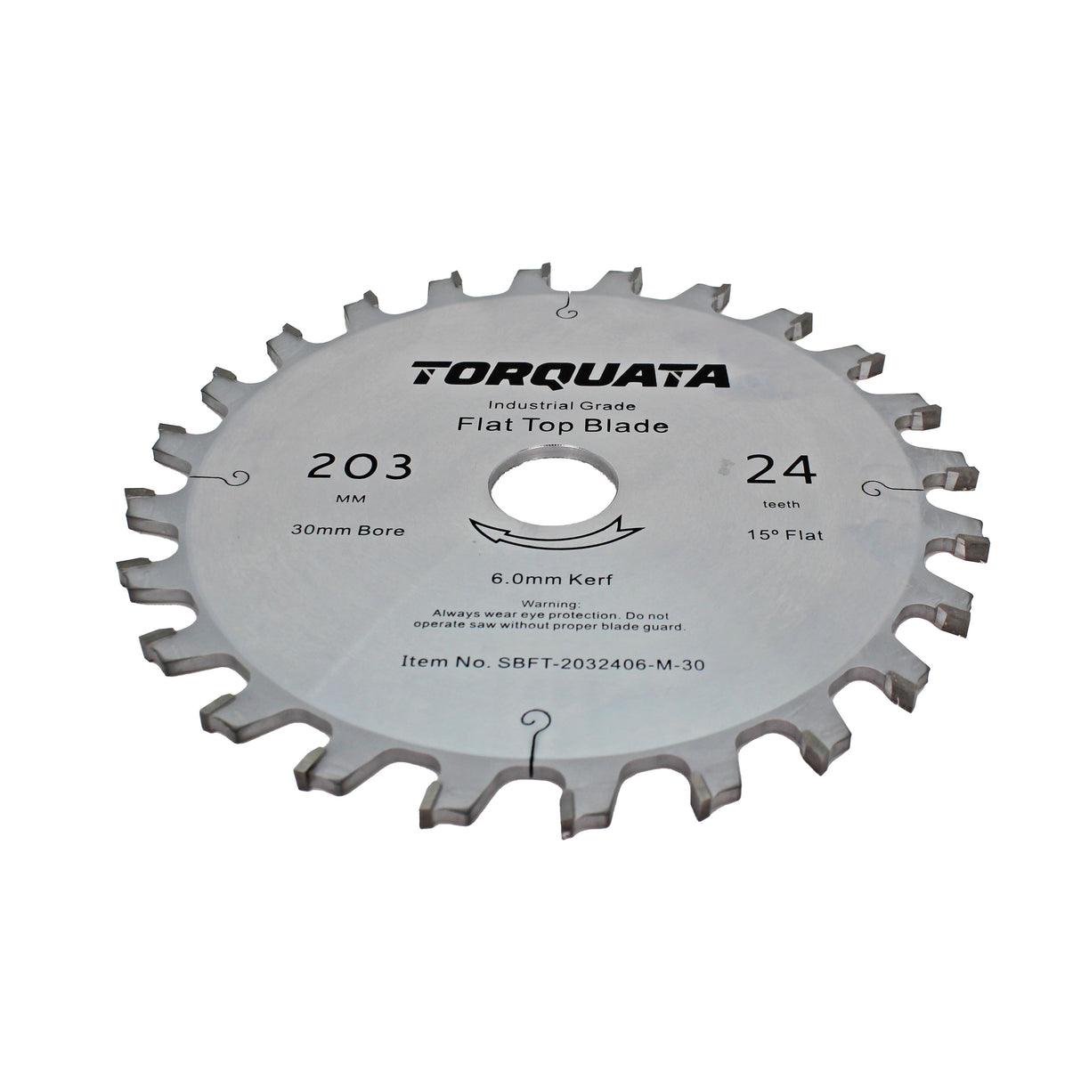 Torquata 203mm Diameter 30mm Bore 6mm Kerf Flat Top Circular Saw Blade