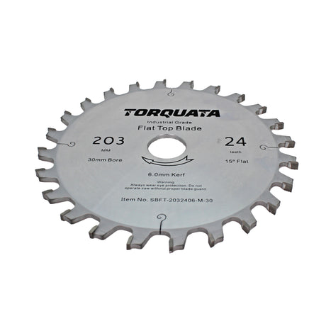 Torquata 203mm Diameter 30mm Bore 6mm Kerf Flat Top Circular Saw Blade
