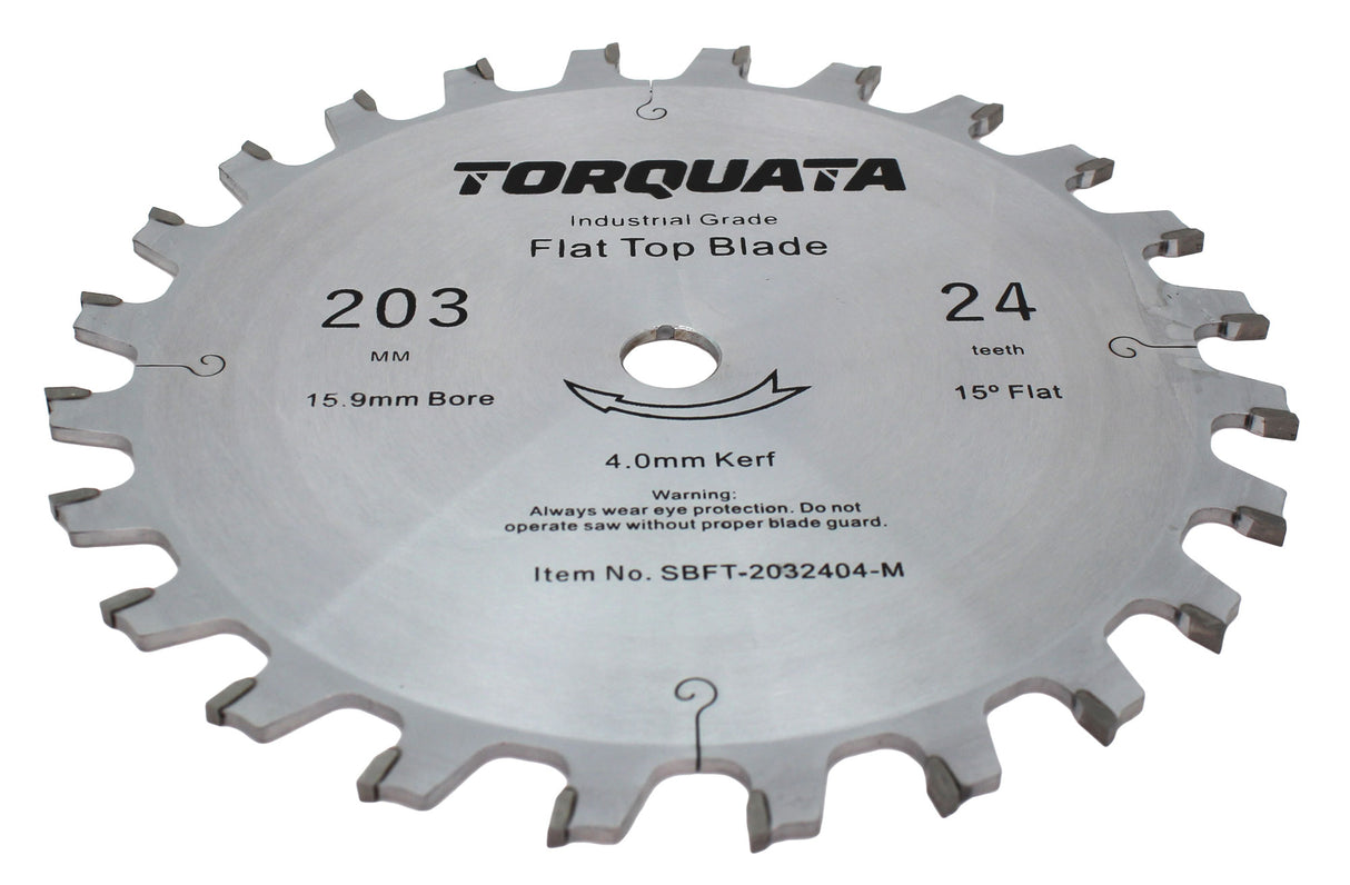 Torquata 203mm Diameter 16mm Bore 4mm Kerf Flat Top Circular Saw Blade
