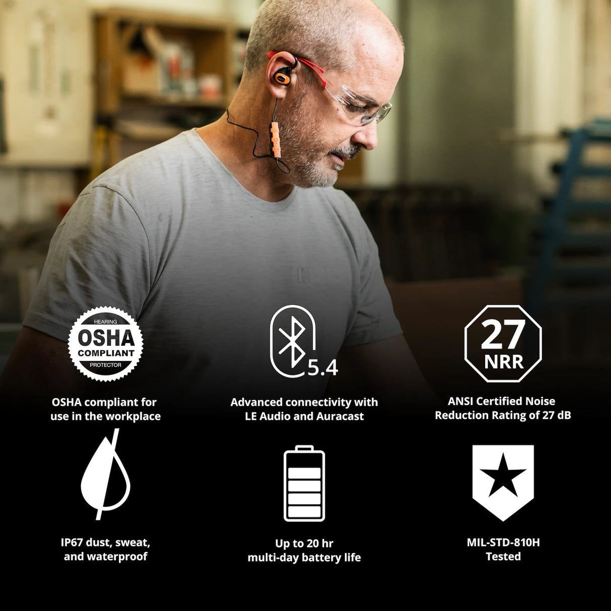 ISOtunes PRO 3.0 Wireless Bluetooth Earbuds - Safety Orange