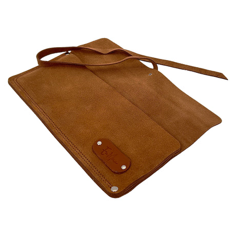 En Mina 3-Slot Japanese Hand Saw Roll Tan Leather