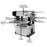 JET Tools 20in Thicknesser Helical Cutterhead 5HP Single Phase