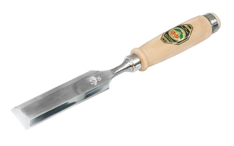 Kirschen Two Cherries 30mm Firmer chisel with a wooden handle on a white background