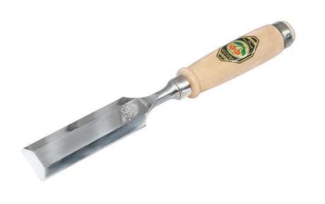 Kirschen Two Cherries 40mm Firmer chisel with a wooden handle on a white background