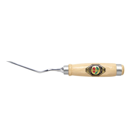 Kirschen Two Cherries Pointed Skew Chisel with Cranked Handle side view