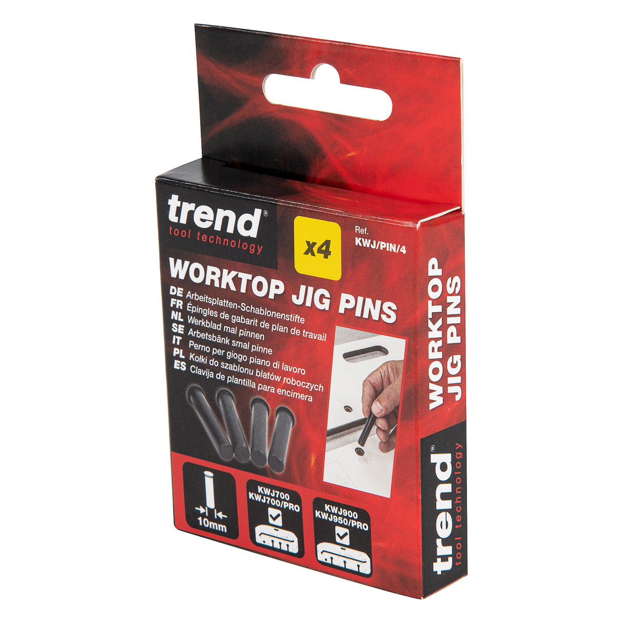 Trend 10mm Pin suits 700mm & 900mm Kitchen Worktop Jigs Pack of 4