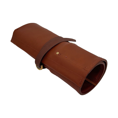 En Mina 9 Pocket Leather Chisel Roll Tan