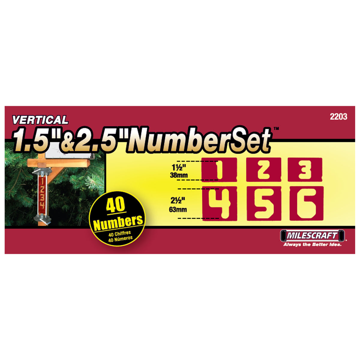 Milescraft 1 1/2in & 2 1/2in Vertical Number Templates for SignPro Sign Making Set