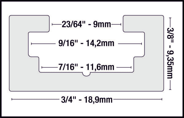 Milescraft T-Trax24 Universal T-Track Rail System 24in 610mm Long Aluminium Pack of 2