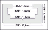 Milescraft T-Trax24 Universal T-Track Rail System 24in 610mm Long Aluminium Pack of 2