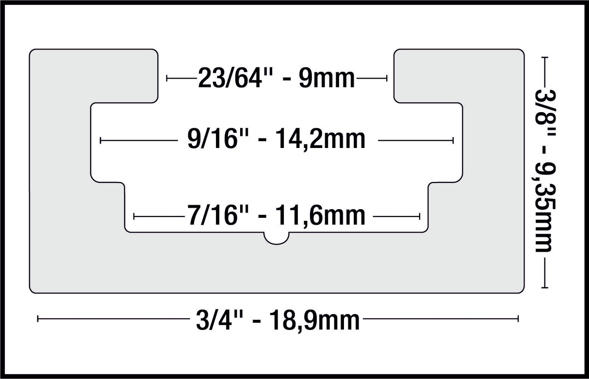 Milescraft T-Trax48 Universal T-Track Rail System 48in 1220mm Long Aluminium Pack of 2