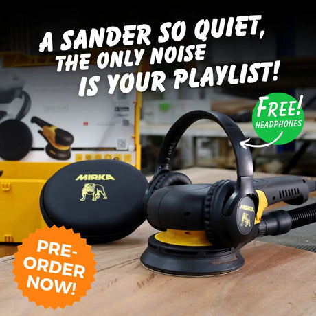 Mirka DEROS RS 600 150mm Rotary Sander in Case - Pre-Order Special Offer with Headphones