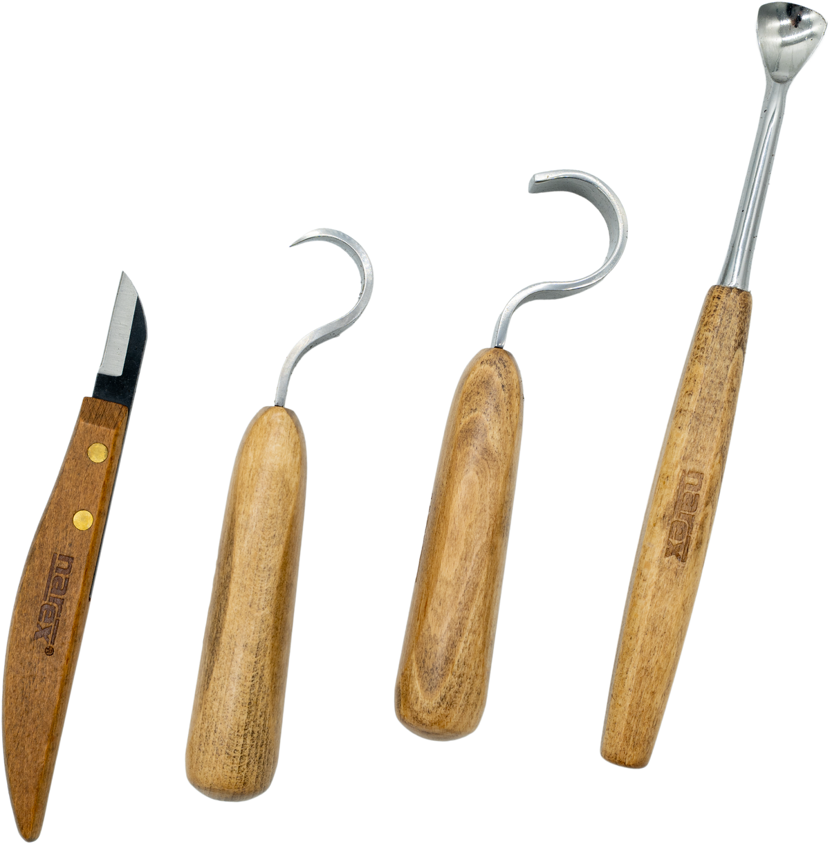 Narex Set of 4 Spoon Carving Tools in Leather Roll