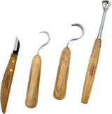 Narex Set of 4 Spoon Carving Tools in Leather Roll