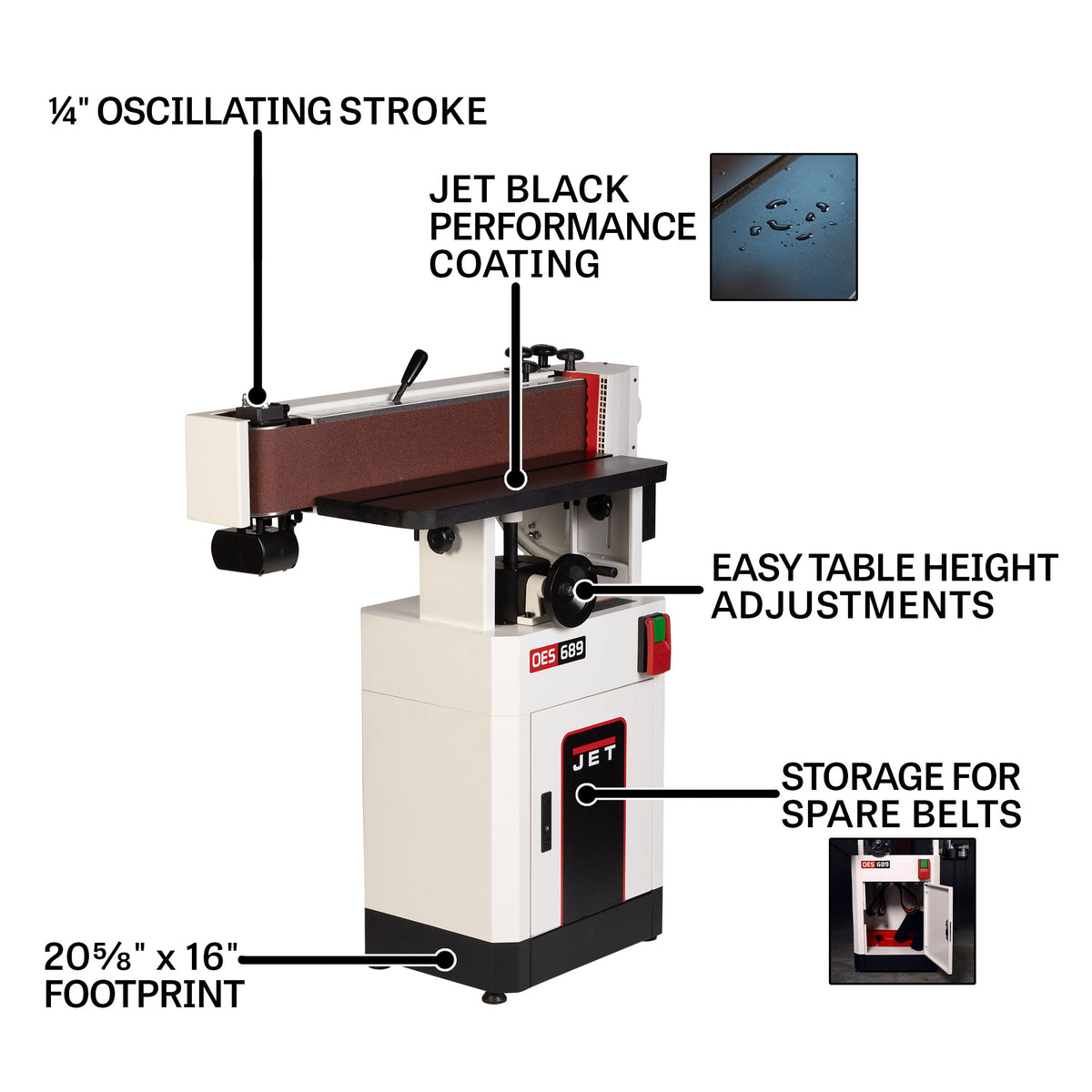 JET Tools 6 x 89in Oscillating Belt Sander Black Edition 2200W