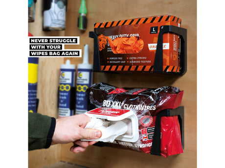 StealthMounts Wall Mount for Wet Wipes Bag Holder Pack of 2 Black