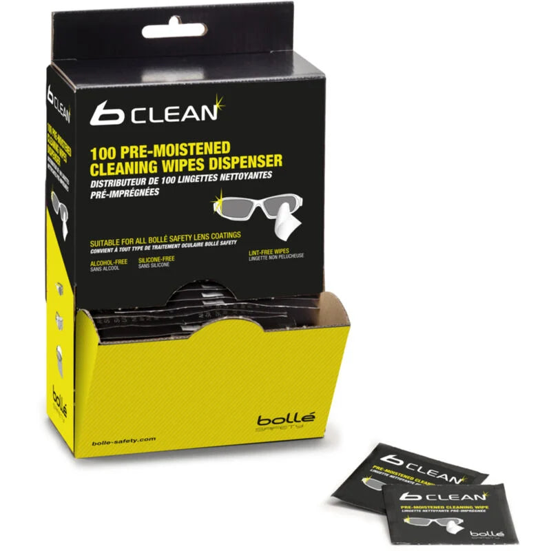 Bolle Safety B-CLEAN Glasses Cleaning Wipes Pre-Moistened in Dispenser