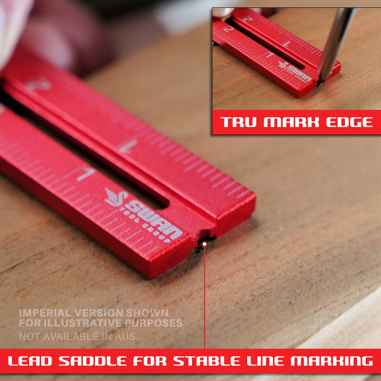 Swan Tool Group 3-Piece RED TAIL Ruler Kit