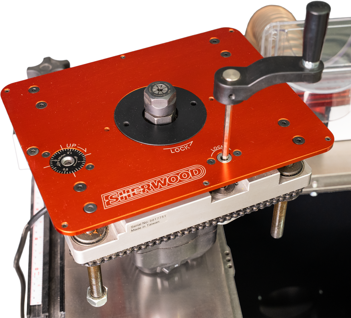 Sherwood Router Lift & Mounting Plate with Round Body Router Motor 1800W