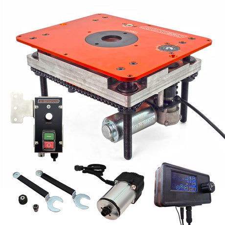 Sherwood Industrial Benchtop Router Table Cast Iron Top with Motorised DRO Router Lift & Water Cooled CNC Spindle