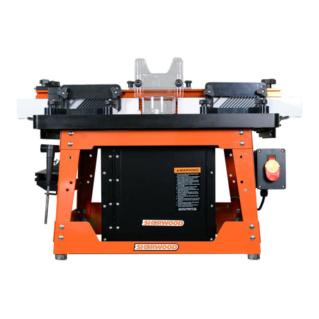 Sherwood Industrial Benchtop Router Table with Cast Iron Table & Plunge Router Lift