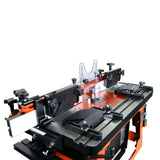 Sherwood Industrial Benchtop Router Table with Cast Iron Table, Lift & Round Body Router Motor