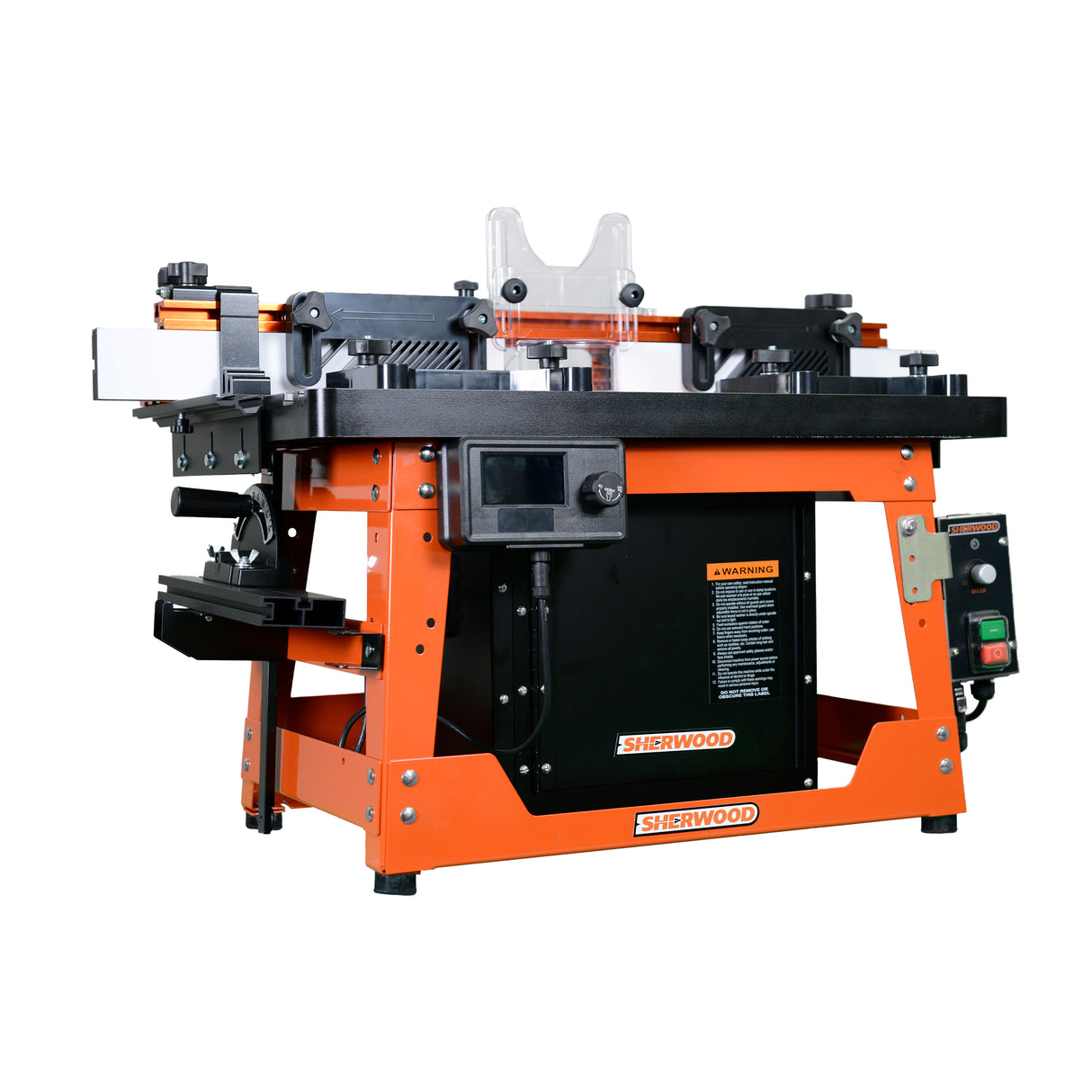 Sherwood Industrial Benchtop Router Table Cast Iron Top with Motorised DRO Router Lift & 1800W Round Body Motor