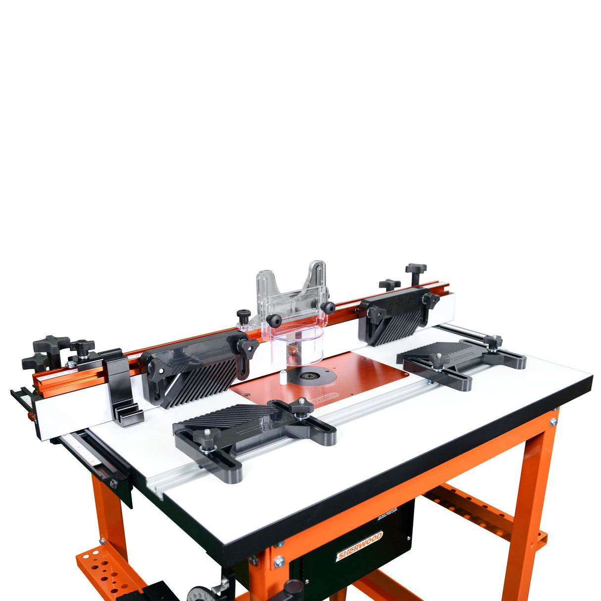 Sherwood Deluxe Router Table Standalone with MDF/Phenolic Table & Round Body Router Motor