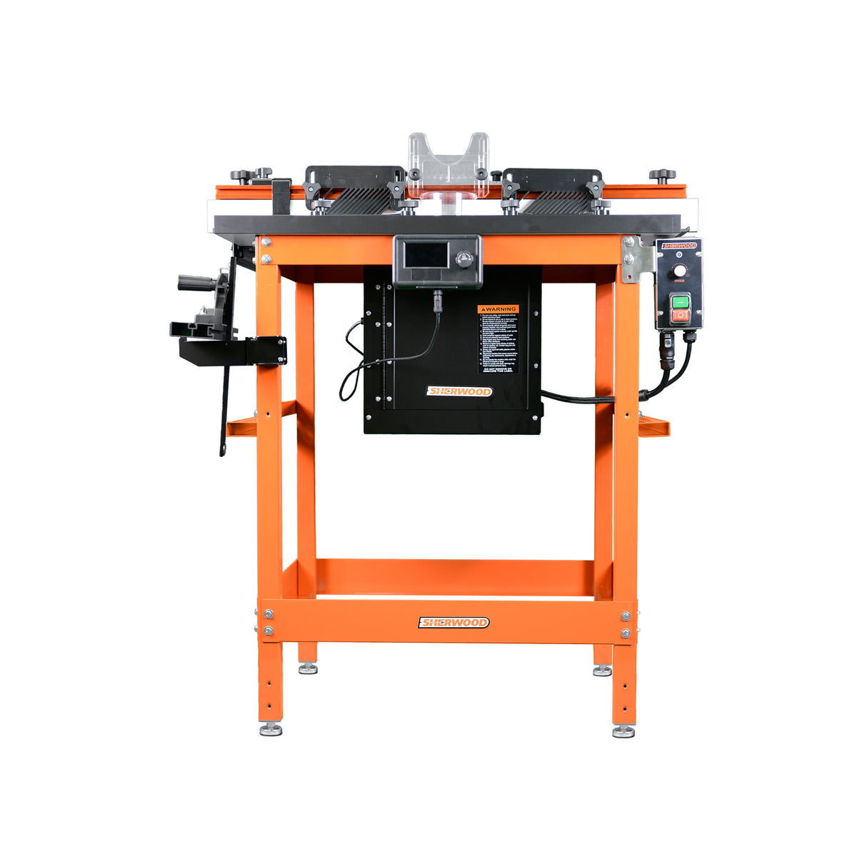 Sherwood Deluxe Router Table MDF/Phenolic Top with Motorised DRO Router Lift & 1800W Round Body Motor
