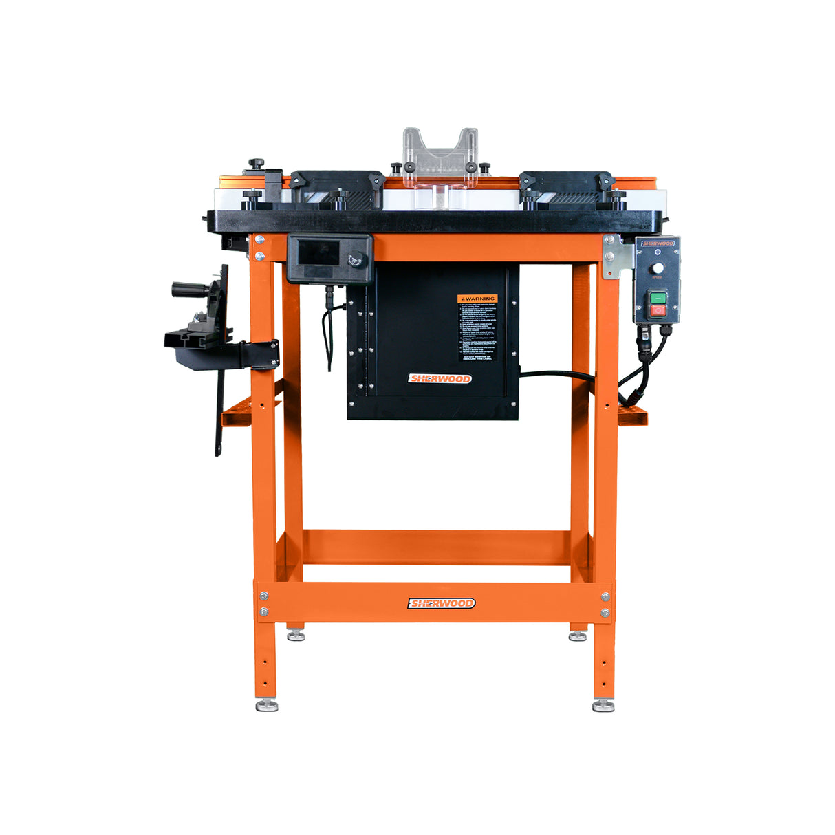 Sherwood Industrial Router Table Cast Iron Top with Motorised DRO Router Lift & 1800W Round Body Motor