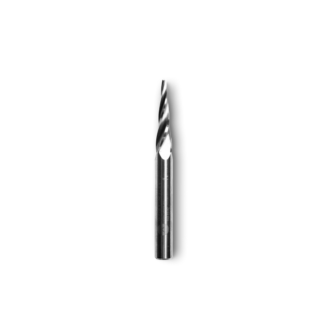 11 Degree Tapered Ball Nose CNC Router Bit in action, creating smooth rounded channels with precision