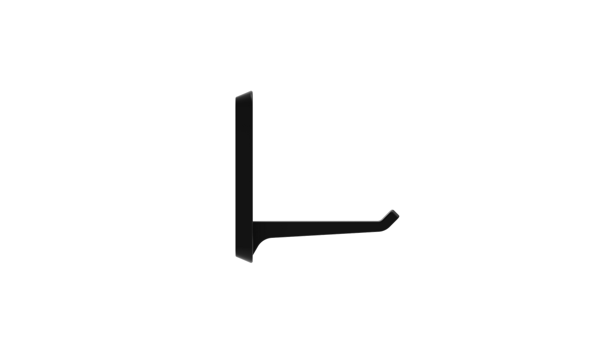 Three black Superhooks Nimble Hooks displayed on a white background