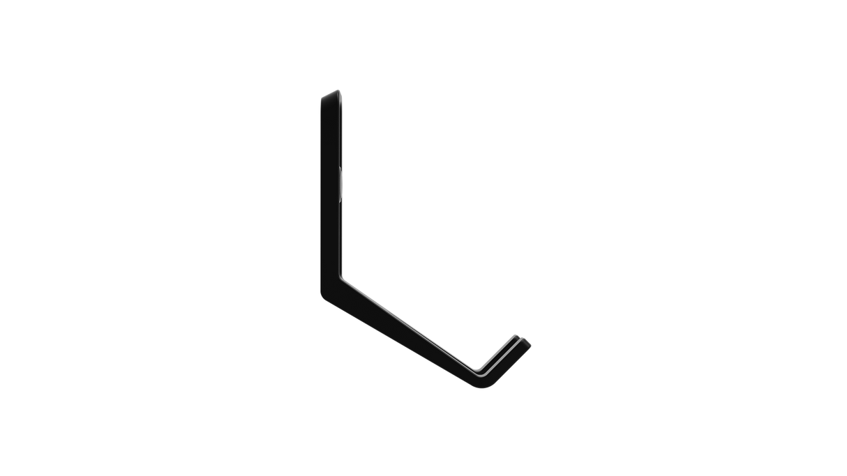 Superhooks Tech Hook Black 3 Pack angled view showing reinforced twin arms and sloped prongs