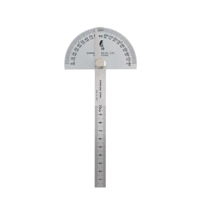 Shinwa No. 19 Protractor 90mm Stainless Steel