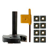 Torquata 2+2 Flute Surface Planing Carbide Insert Router Bit 63.5mm Diameter & Replacement Cutters 1/4in Shank