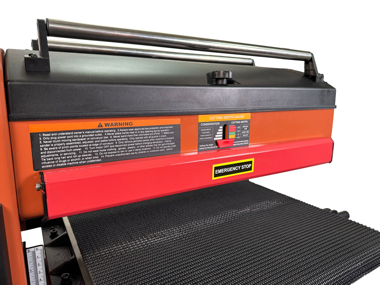 Sherwood 18in Drum Sander in action with precise sanding capabilities