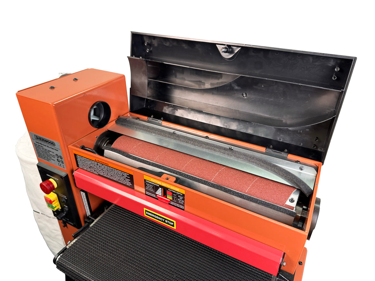 Sherwood 18in Drum Sander showcasing its fixed sanding drum design for precise results