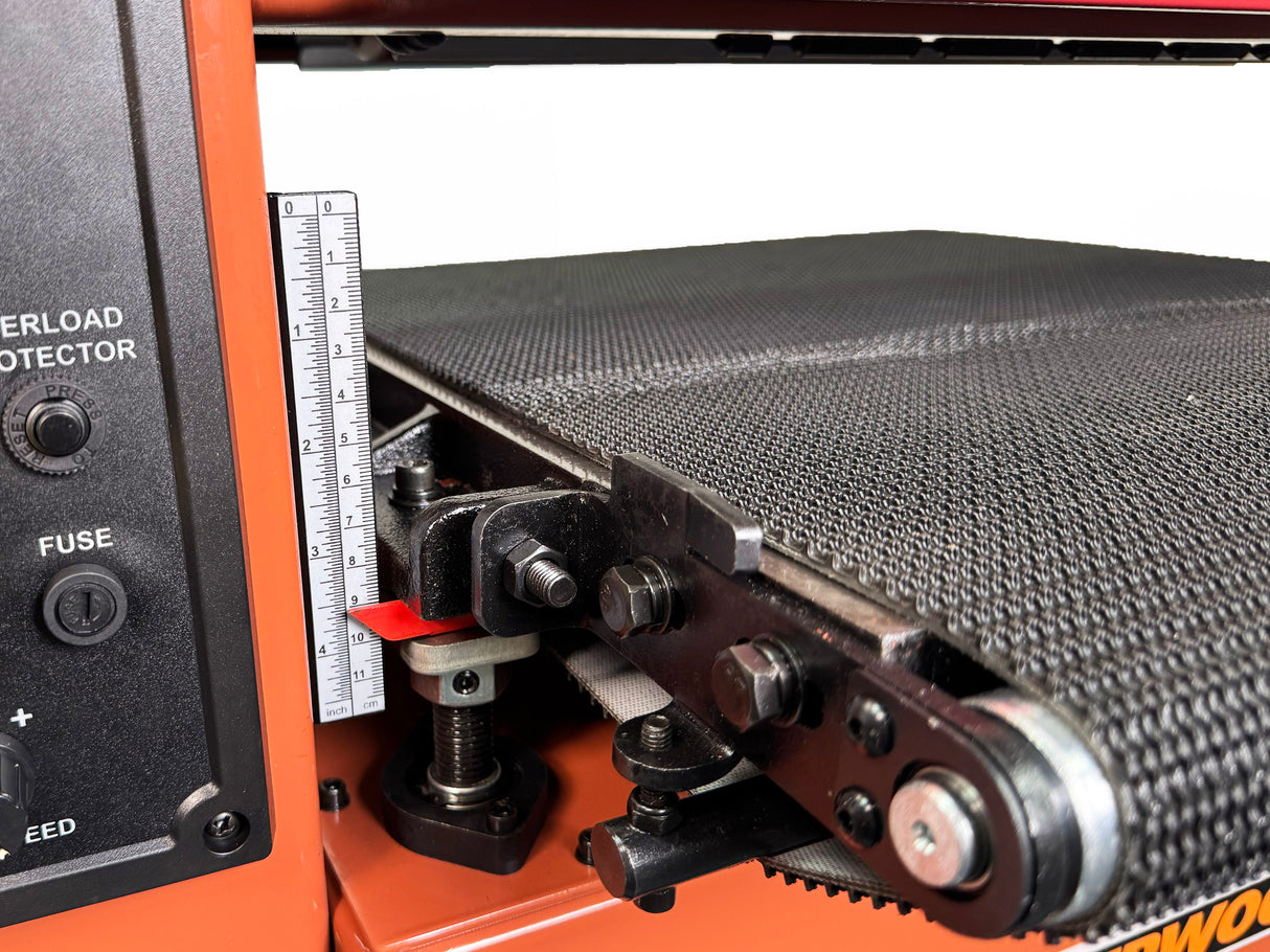 Sherwood 18in Drum Sander on Open Mobility Stand, ideal for precise and uniform sanding tasks