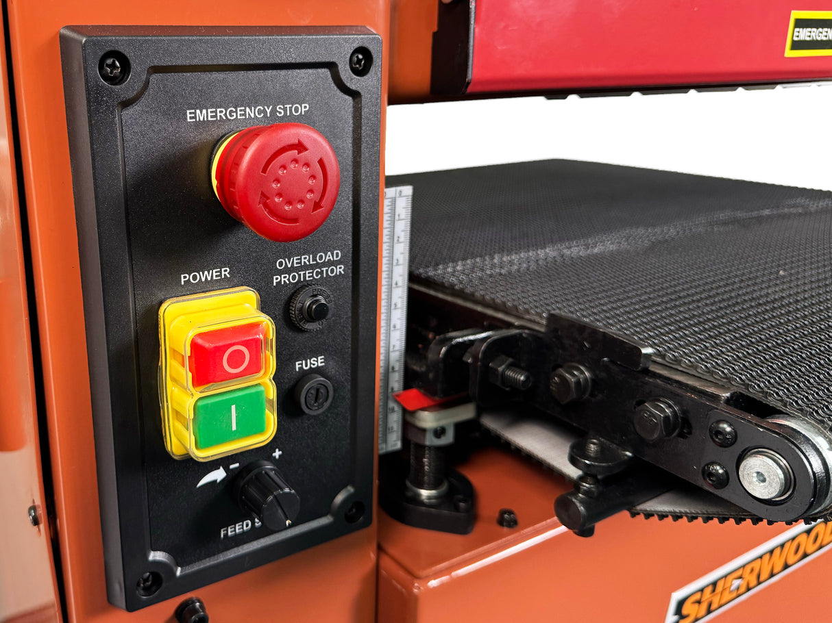 Sherwood 18in Drum Sander detailed view, showcasing fixed sanding drum for precise results