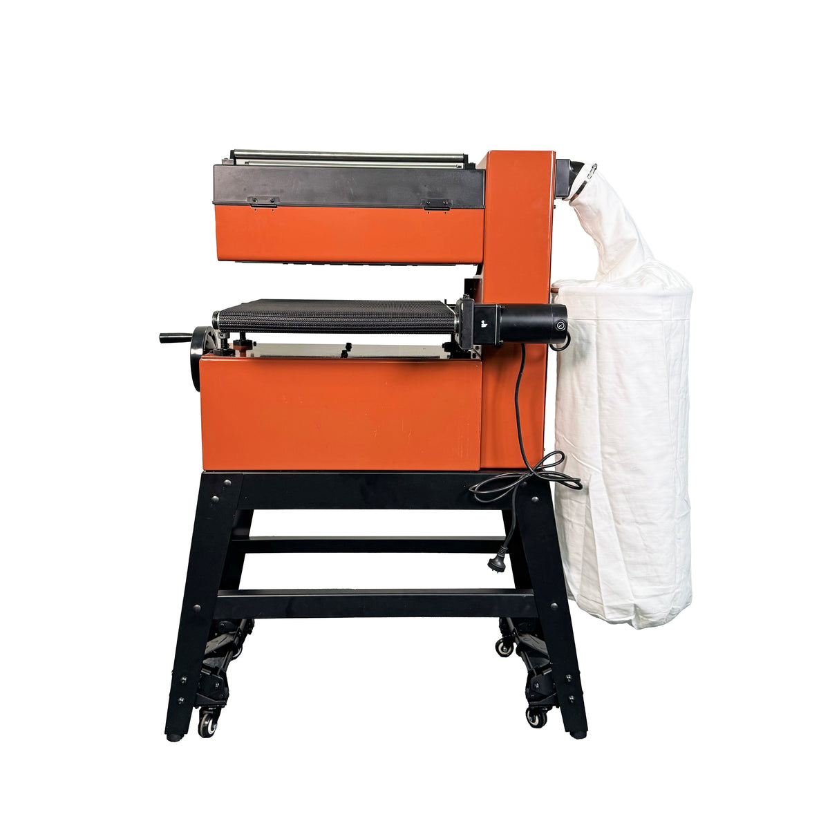 Sherwood 18in Drum Sander with Open Mobility Stand, angled view showing precision sanding drum
