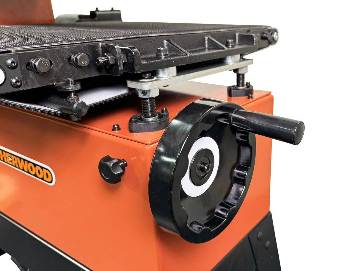 Sherwood 18in Drum Sander with Open Mobility Stand, ideal for precise and uniform sanding tasks