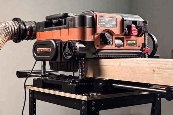 Sherwood Pro Benchtop Planer Bundle with Helical Cutterhead Plus DC-50 Extractor