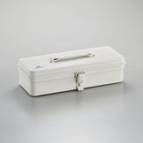 Toyo Trunk Shape Toolbox 32cm open with tools visible inside, showcasing storage capacity